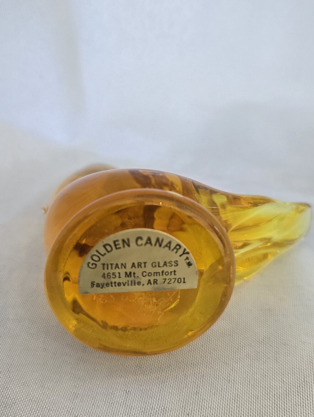 Titan Art Glass Golden Canary Amber Hand Blown Glass Bird Figurine - Picture 4 of 4